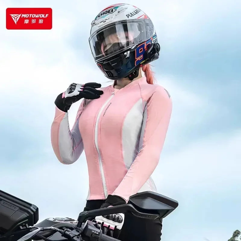 Motowolf Women Motorcycle Jacket Summer Biker Body Armor CE Certified Street Riding Jacket Elastic Motorcyclist Clothing Female