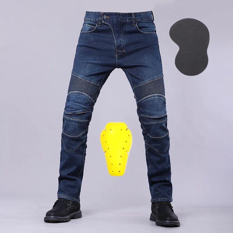Motorcycle Riding Jeans Classic with Knee Hip Pads Outdoor Touring Moto Pants Four Seasons Motorbike Trousers Protective Gear
