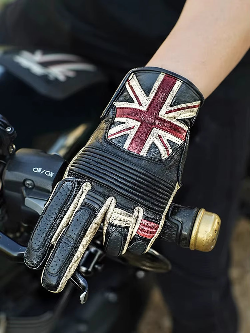 Uglybros Retro Genuine Leather Motorcycle Gloves Scooter Moto Gloves Spring Summer Breathable Protective Unisex Touch Scree