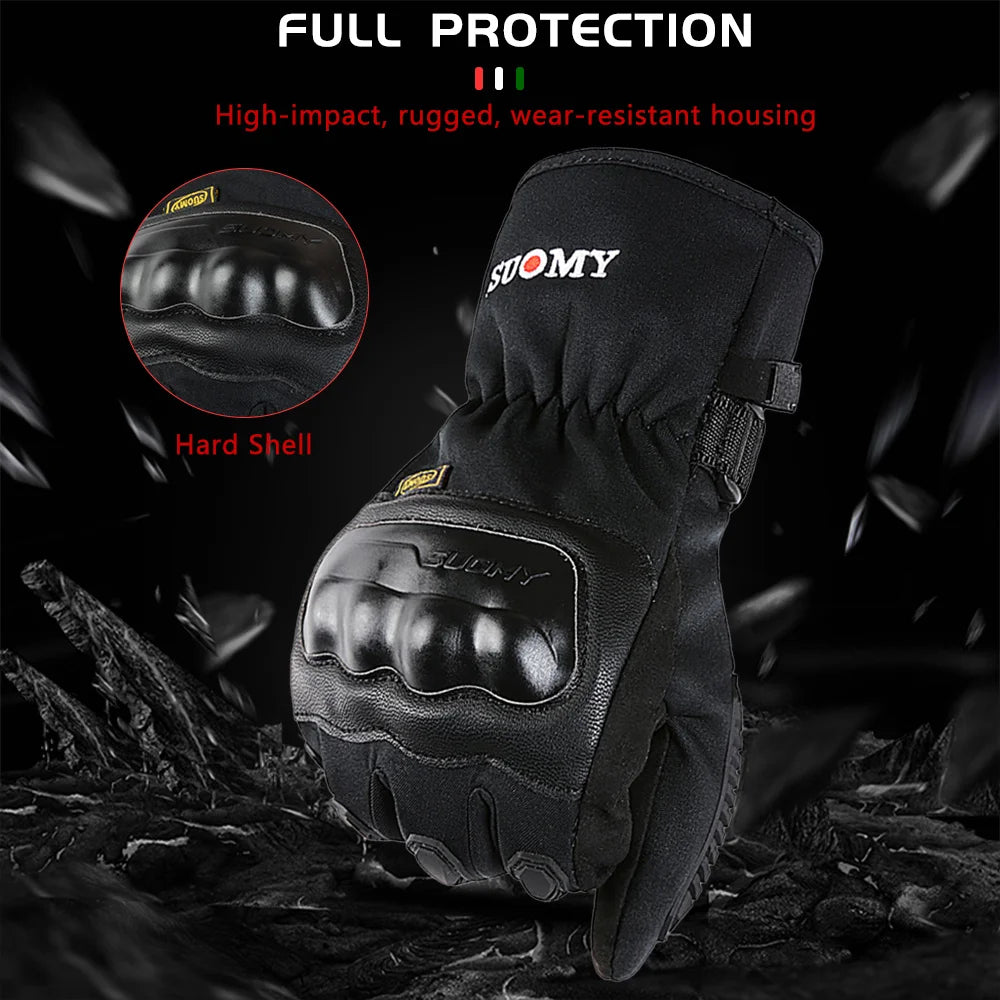 SUOMY Motorcycle Gloves Winter Waterproof Windproof Motorbike Motocross Racing Gloves Touchscreen Warming Moto Biker Gloves