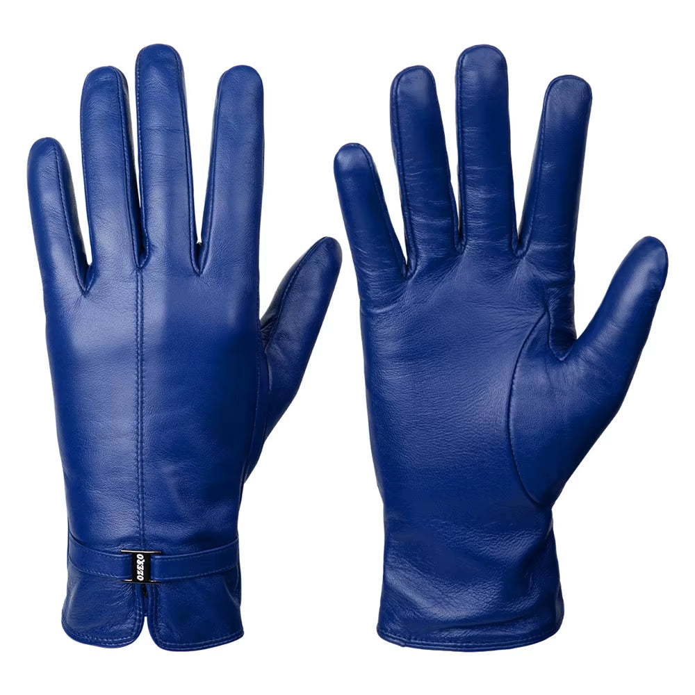 Motorcycle Leather Gloves Waterproof Woman Motocross Driving Thermal Gloves for Cold Cycling Winter Mtb Riding Full Finger Glove