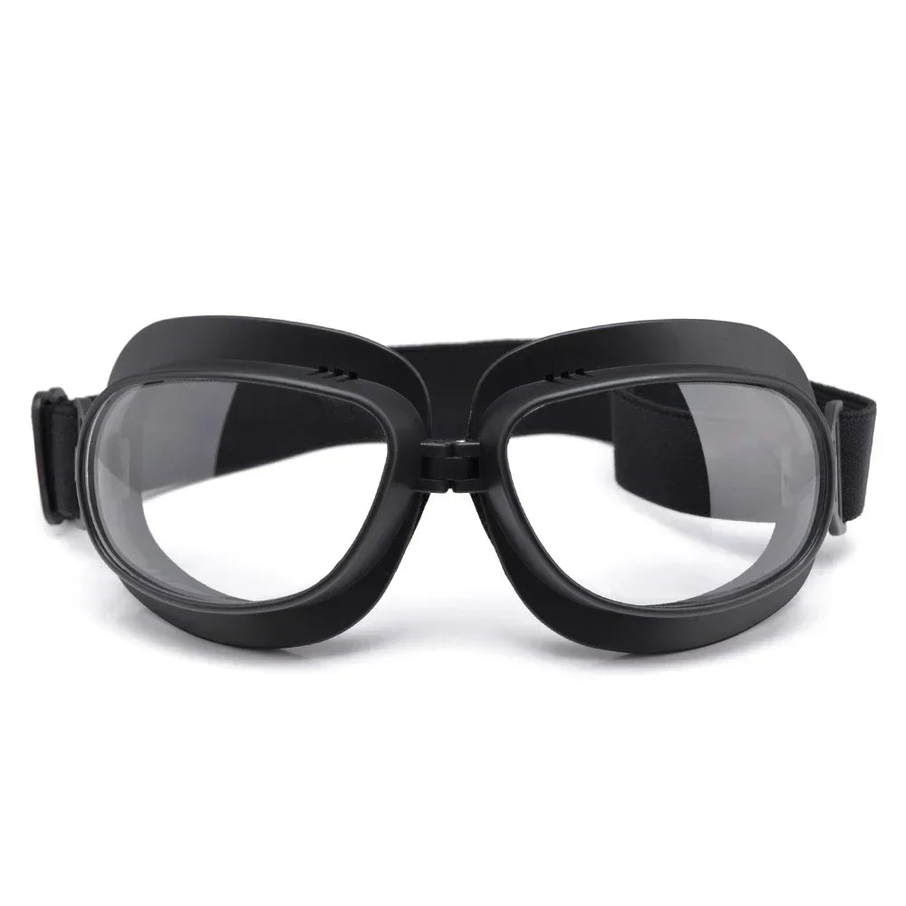 Foldable Motorcycle Goggles Vintage Helmet Goggles ATV UTV Biker Eyewear Goggles Glasses for Pilot Scooter Dirt Bike