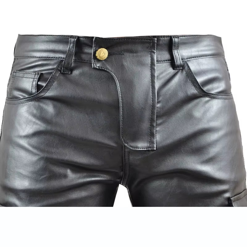 Motorcycle Pants Pantalon Moto Jeans Woman Boyfriends Motorcycle Leisure Sexy Hip Wrap Riding High Waist Pu Leather Pants