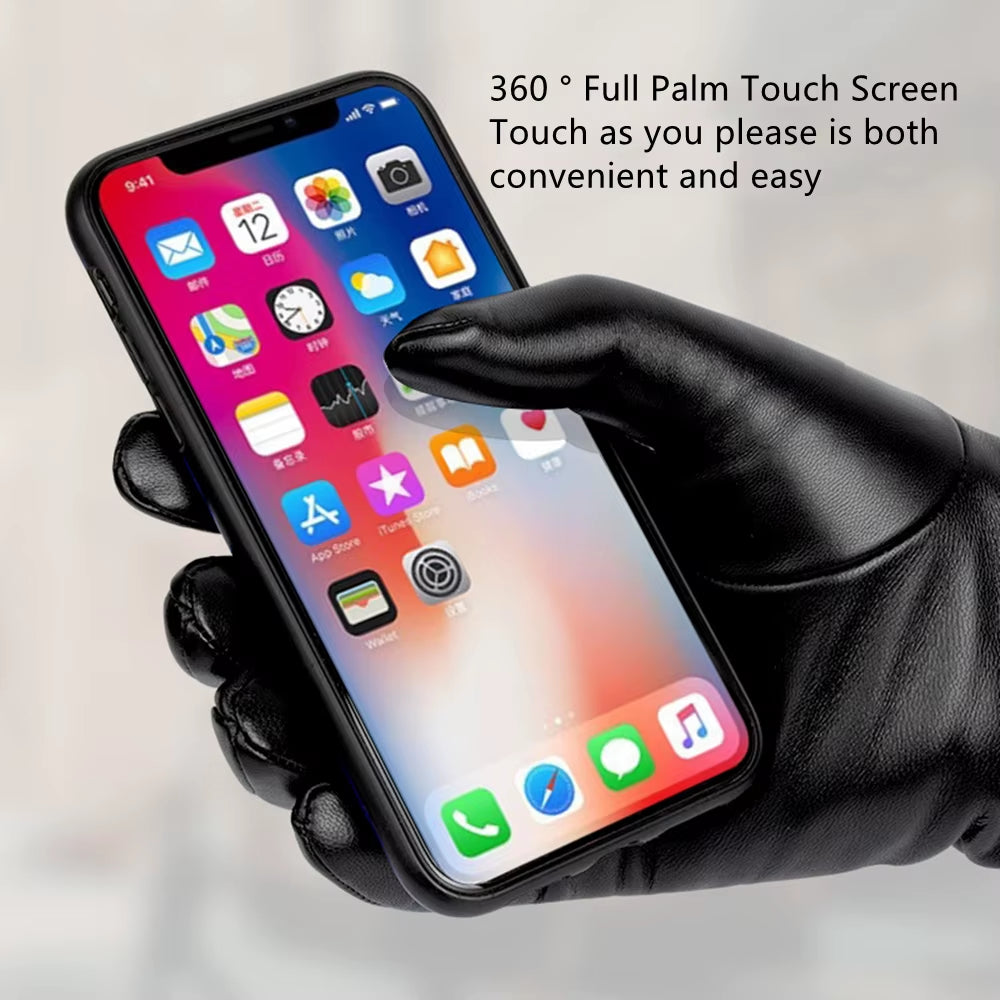 Motorcycle Leather Gloves Waterproof Woman Motocross Driving Thermal Gloves for Cold Cycling Winter Mtb Riding Full Finger Glove
