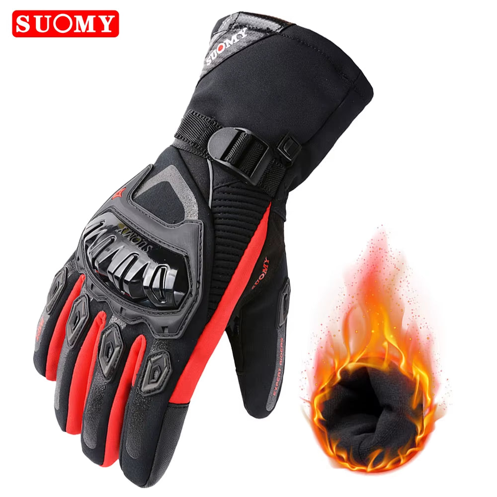 SUOMY Winter Warm Women Pink Motorcycle Gloves 100%Waterproof Lady Teens Girls Purple Motocross Motorbike Racing Riding Gloves