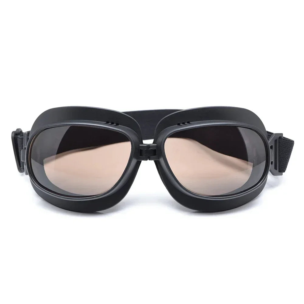 Foldable Motorcycle Goggles Vintage Helmet Goggles ATV UTV Biker Eyewear Goggles Glasses for Pilot Scooter Dirt Bike