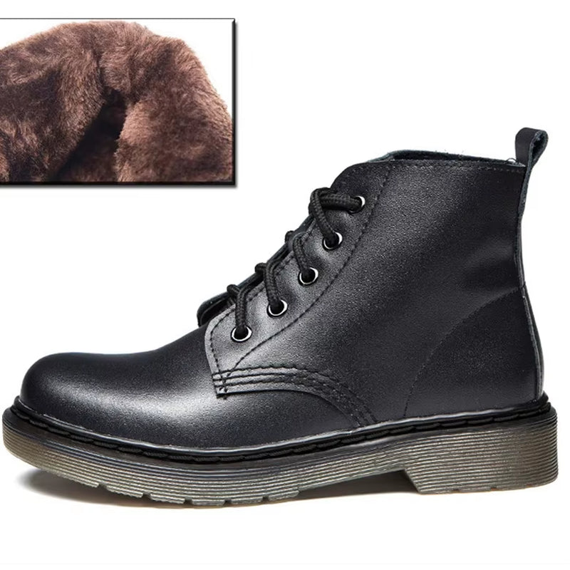 Genuine Leather Boots Women White Ankle Boots Motorcycle Boots Female Autumn Winter Shoes Woman Punk Winter Botas Mujer Spring