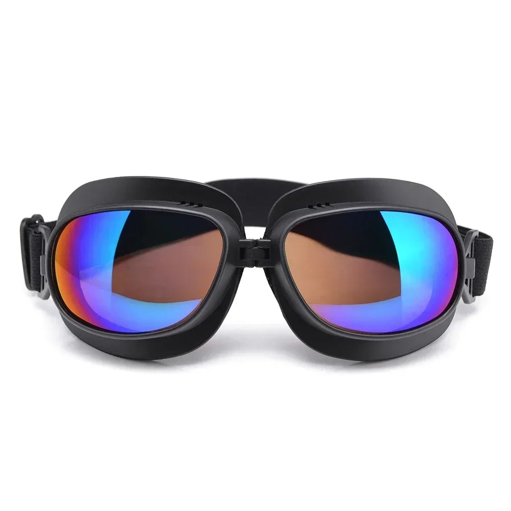 Foldable Motorcycle Goggles Vintage Helmet Goggles ATV UTV Biker Eyewear Goggles Glasses for Pilot Scooter Dirt Bike