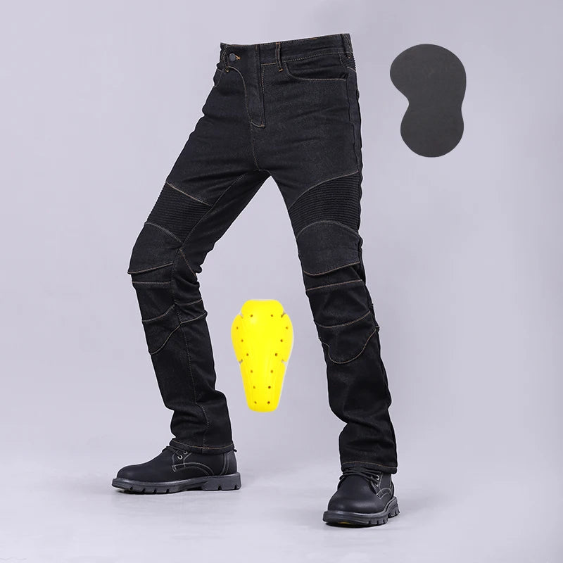 Motorcycle Riding Jeans Classic with Knee Hip Pads Outdoor Touring Moto Pants Four Seasons Motorbike Trousers Protective Gear