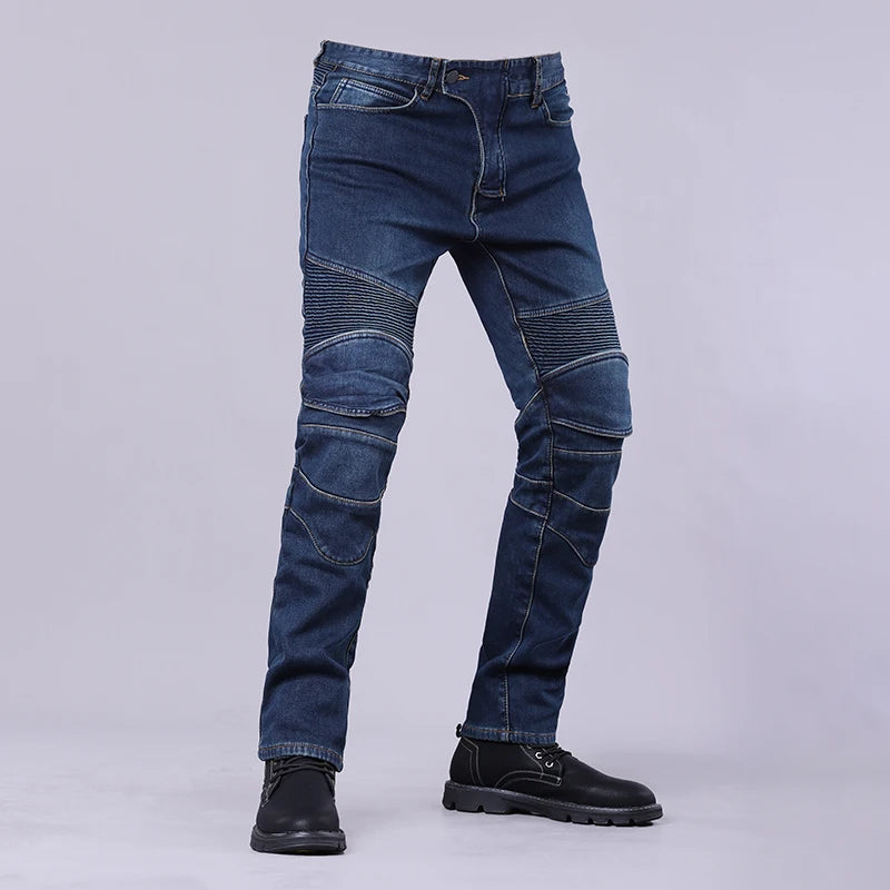 Motorcycle Riding Jeans Classic with Knee Hip Pads Outdoor Touring Moto Pants Four Seasons Motorbike Trousers Protective Gear