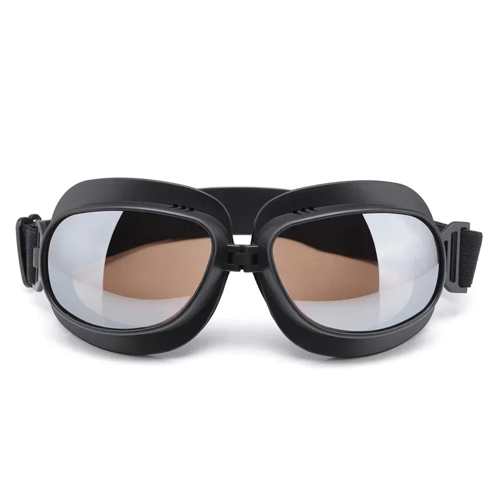 Foldable Motorcycle Goggles Vintage Helmet Goggles ATV UTV Biker Eyewear Goggles Glasses for Pilot Scooter Dirt Bike
