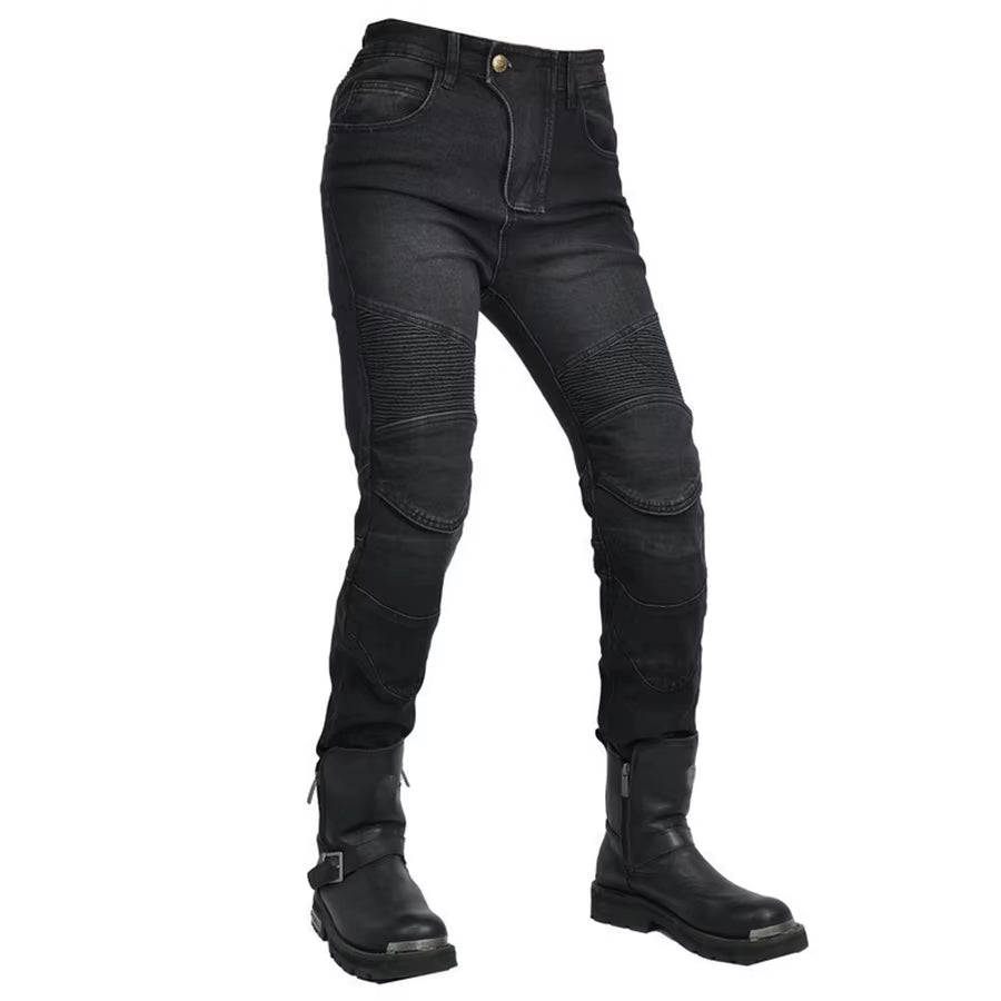 Motorcycle 2025 New Jeans Women Upgrade Silicone Protector Detachable Racing Road Rider Four Seasons Casual Fashion Moto Pants