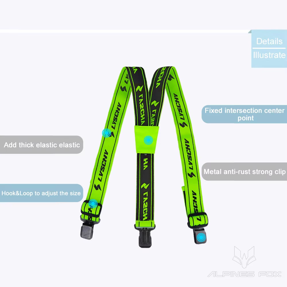 Motorcycle Riding Pants Braces Men Women Moto Motocross Biker Trousers High Elastic Adjustable Y Shoulder Strap Green Black M-L