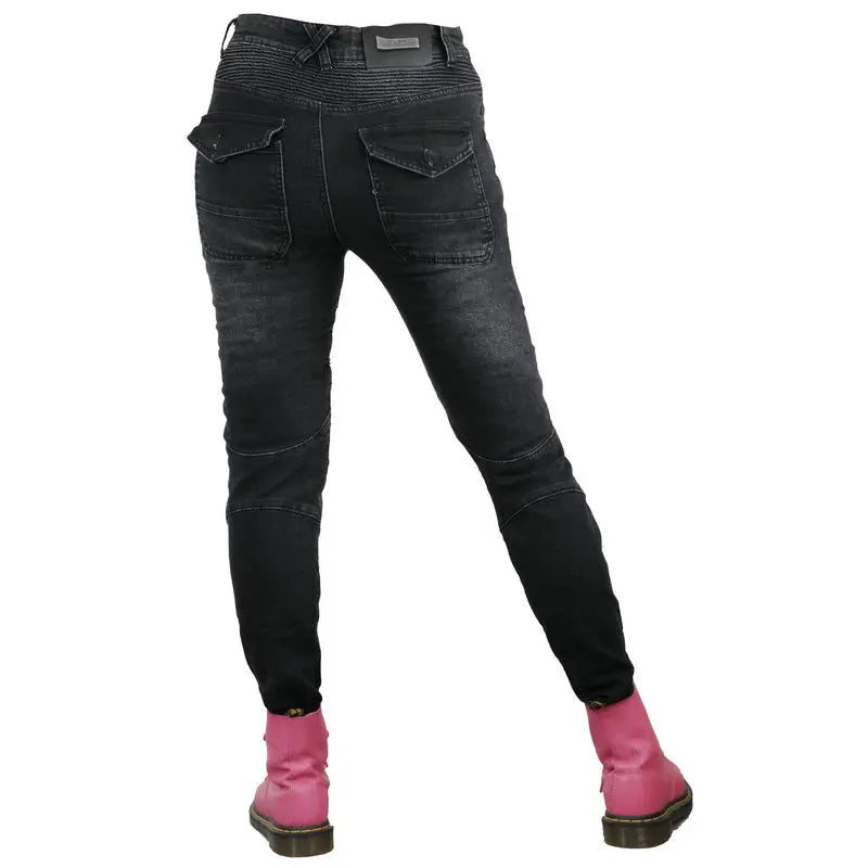 Motorcycle Pants Pantalon Moto Jeans PK718 Woman Boyfriends Motorcycle Leisure Women'S Jeans Riding High Waist Jeans Gears
