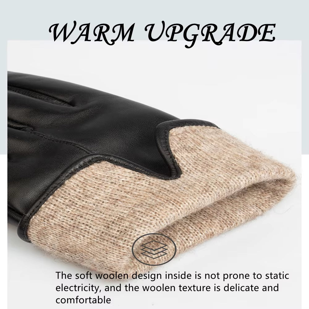 Motorcycle Leather Gloves Waterproof Woman Motocross Driving Thermal Gloves for Cold Cycling Winter Mtb Riding Full Finger Glove