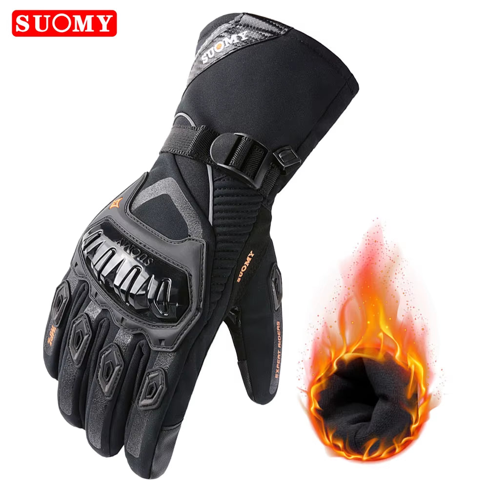 SUOMY Winter Warm Women Pink Motorcycle Gloves 100%Waterproof Lady Teens Girls Purple Motocross Motorbike Racing Riding Gloves