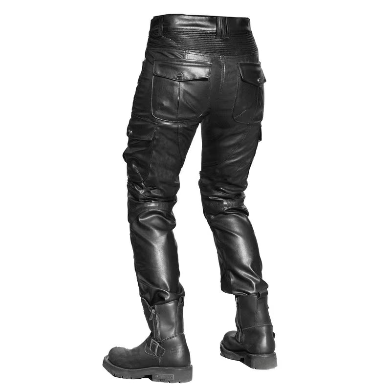 Motorcycle Pants Pantalon Moto Jeans Woman Boyfriends Motorcycle Leisure Sexy Hip Wrap Riding High Waist Pu Leather Pants