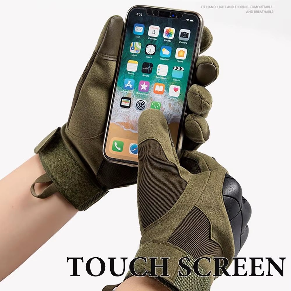 Men'S Gloves Motorcycle Touch Screen Motorbike Riding Gloves Protective Gear Full Finger Guantes Moto Black Protective Gear