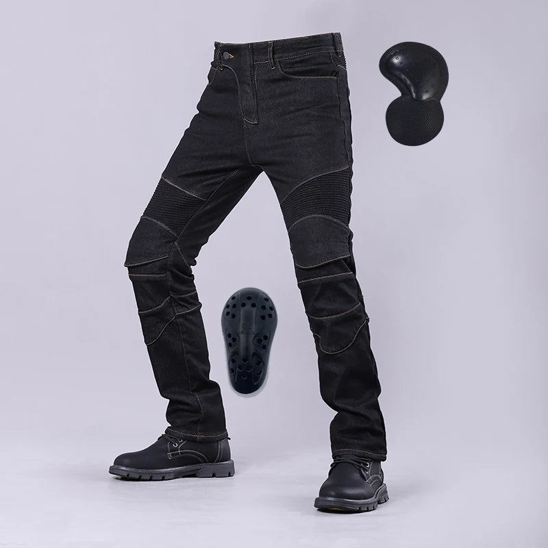 Motorcycle Riding Jeans Classic with Knee Hip Pads Outdoor Touring Moto Pants Four Seasons Motorbike Trousers Protective Gear
