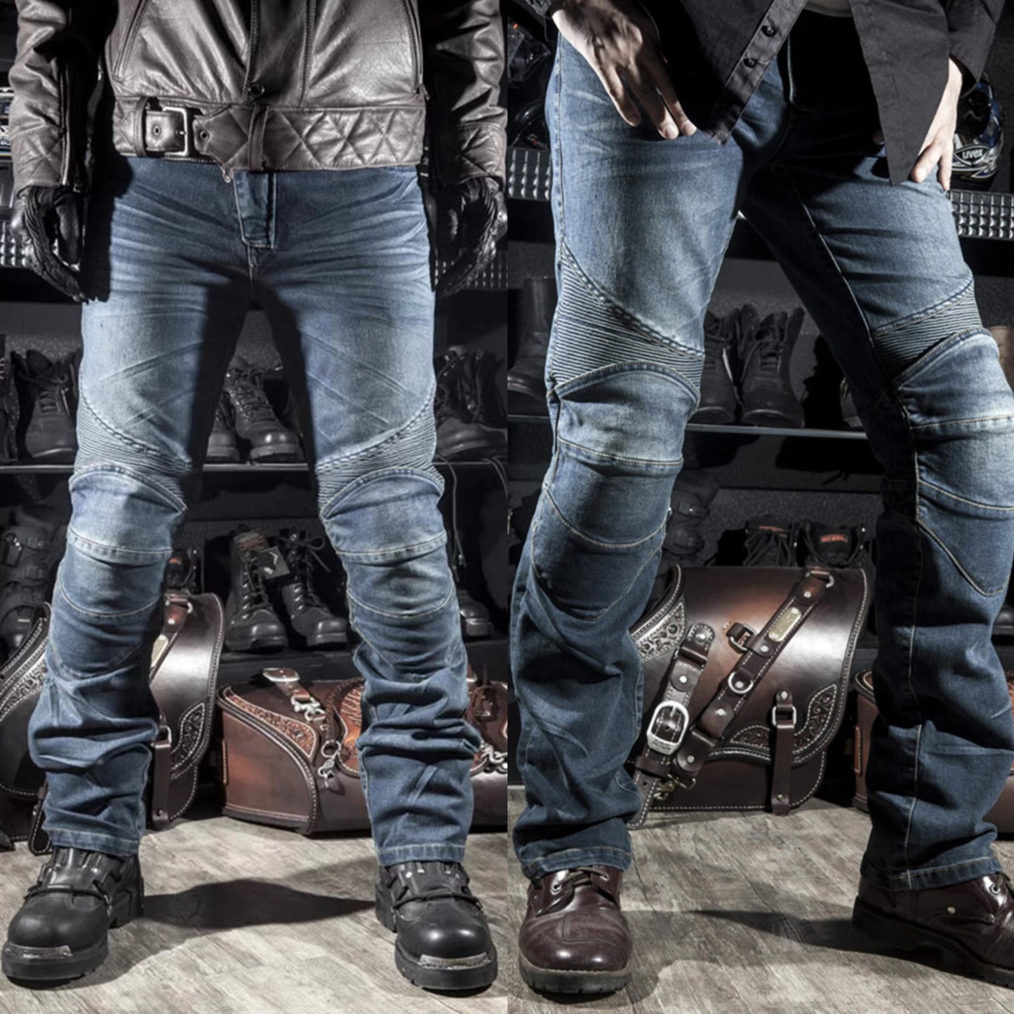 Motorcycle Riding Jeans Classic with Knee Hip Pads Outdoor Touring Moto Pants Four Seasons Motorbike Trousers Protective Gear