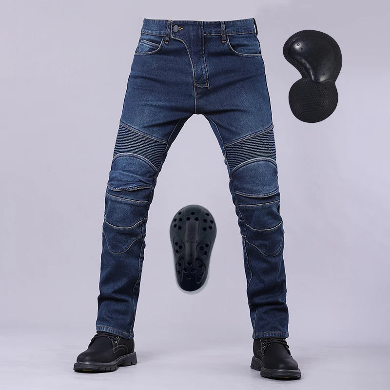 Motorcycle Riding Jeans Classic with Knee Hip Pads Outdoor Touring Moto Pants Four Seasons Motorbike Trousers Protective Gear