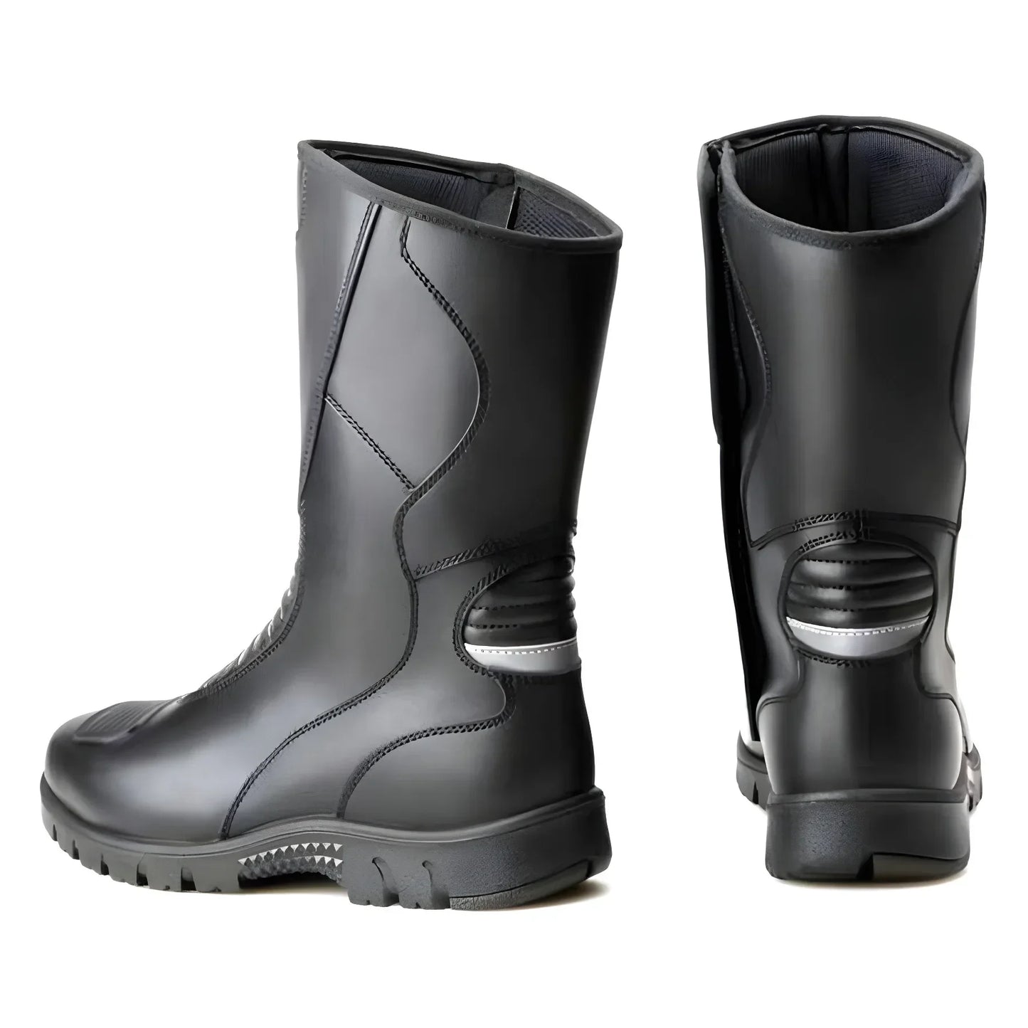 Motorcycle Boots Men Classic Motocross Boots with Reinforced Heel Toe Counter Waterproof Tall Motorcycle Touring Boot Botas Moto