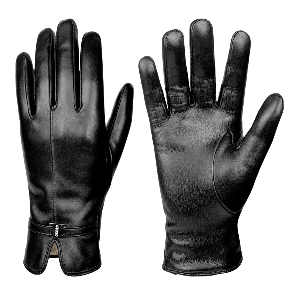 Motorcycle Leather Gloves Waterproof Woman Motocross Driving Thermal Gloves for Cold Cycling Winter Mtb Riding Full Finger Glove