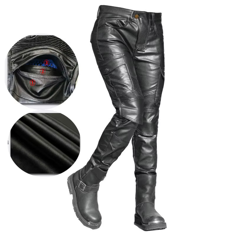 Motorcycle Pants Pantalon Moto Jeans Woman Boyfriends Motorcycle Leisure Sexy Hip Wrap Riding High Waist Pu Leather Pants