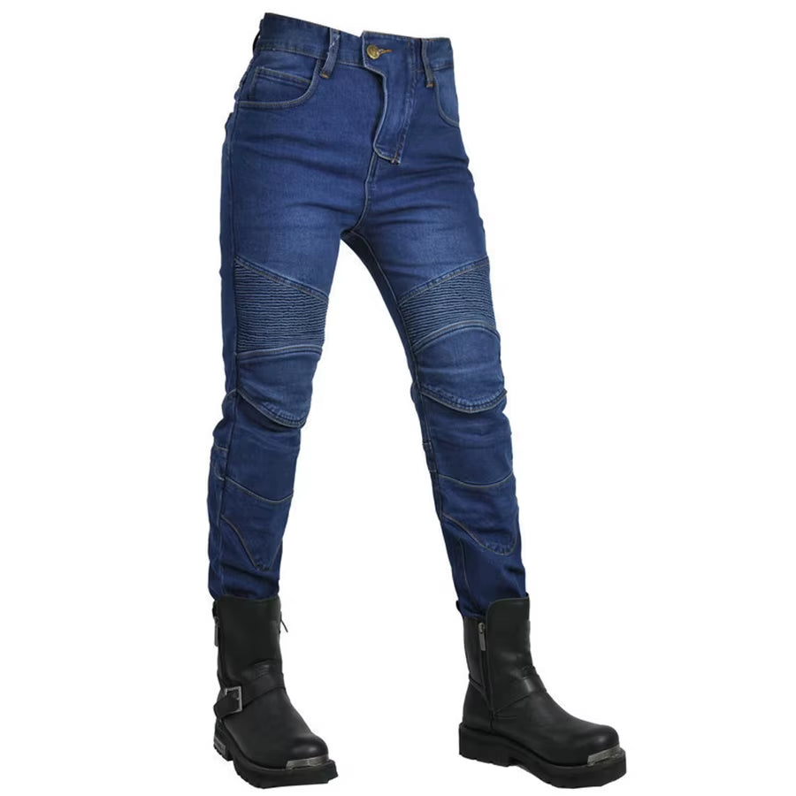 Motorcycle 2025 New Jeans Women Upgrade Silicone Protector Detachable Racing Road Rider Four Seasons Casual Fashion Moto Pants