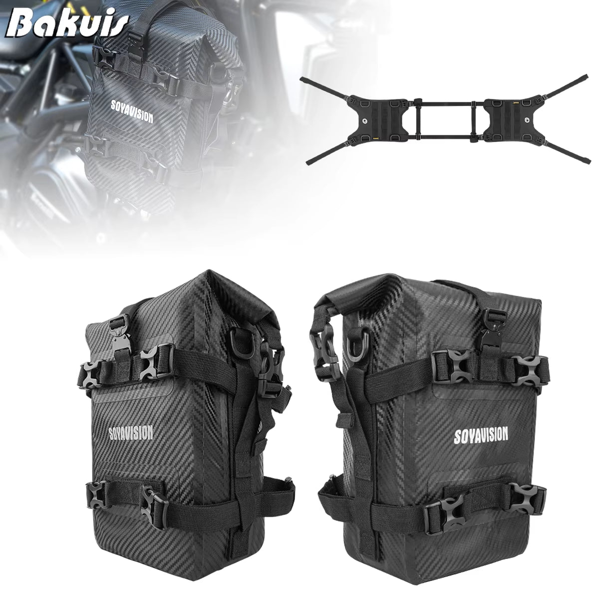 Motorcycle Bumpers Bag Waterproof Motorcycle Side Frame Bag Motorcycle Crash Bar Bag Mounting Base