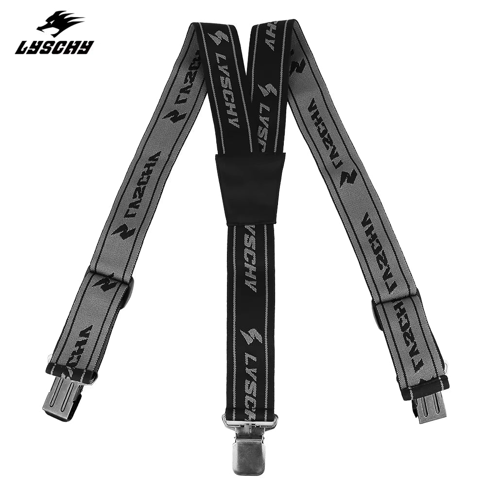 Motorcycle Riding Pants Braces Men Women Moto Motocross Biker Trousers High Elastic Adjustable Y Shoulder Strap Green Black M-L