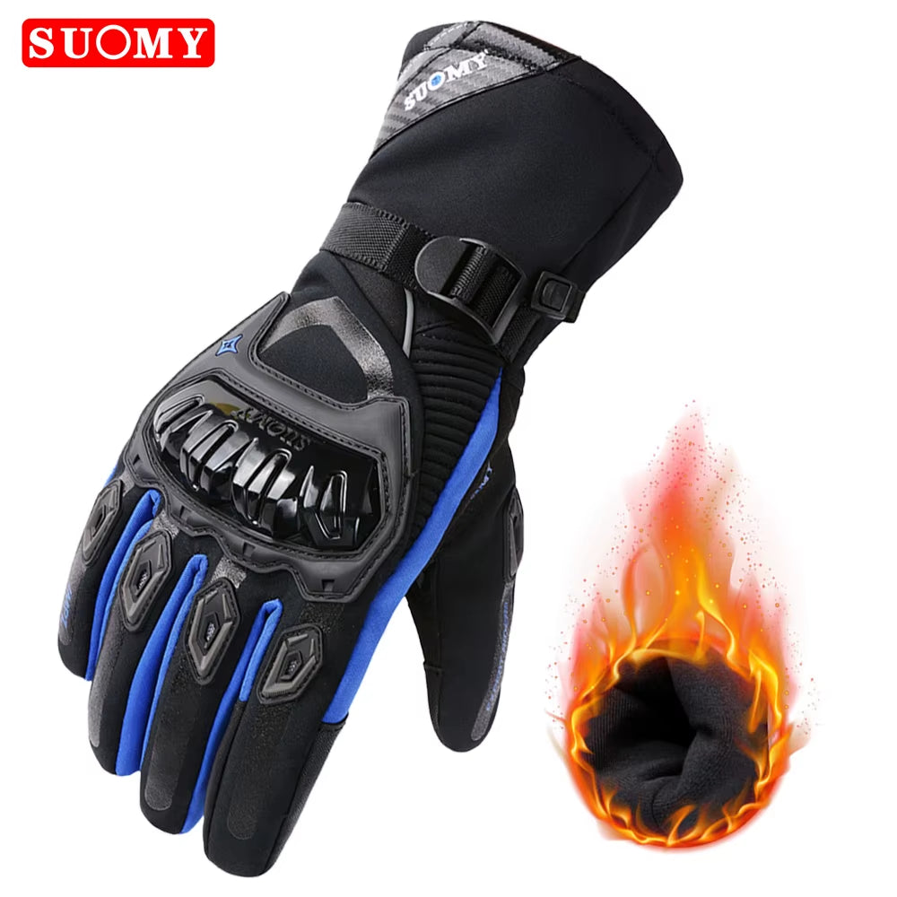SUOMY Winter Warm Women Pink Motorcycle Gloves 100%Waterproof Lady Teens Girls Purple Motocross Motorbike Racing Riding Gloves