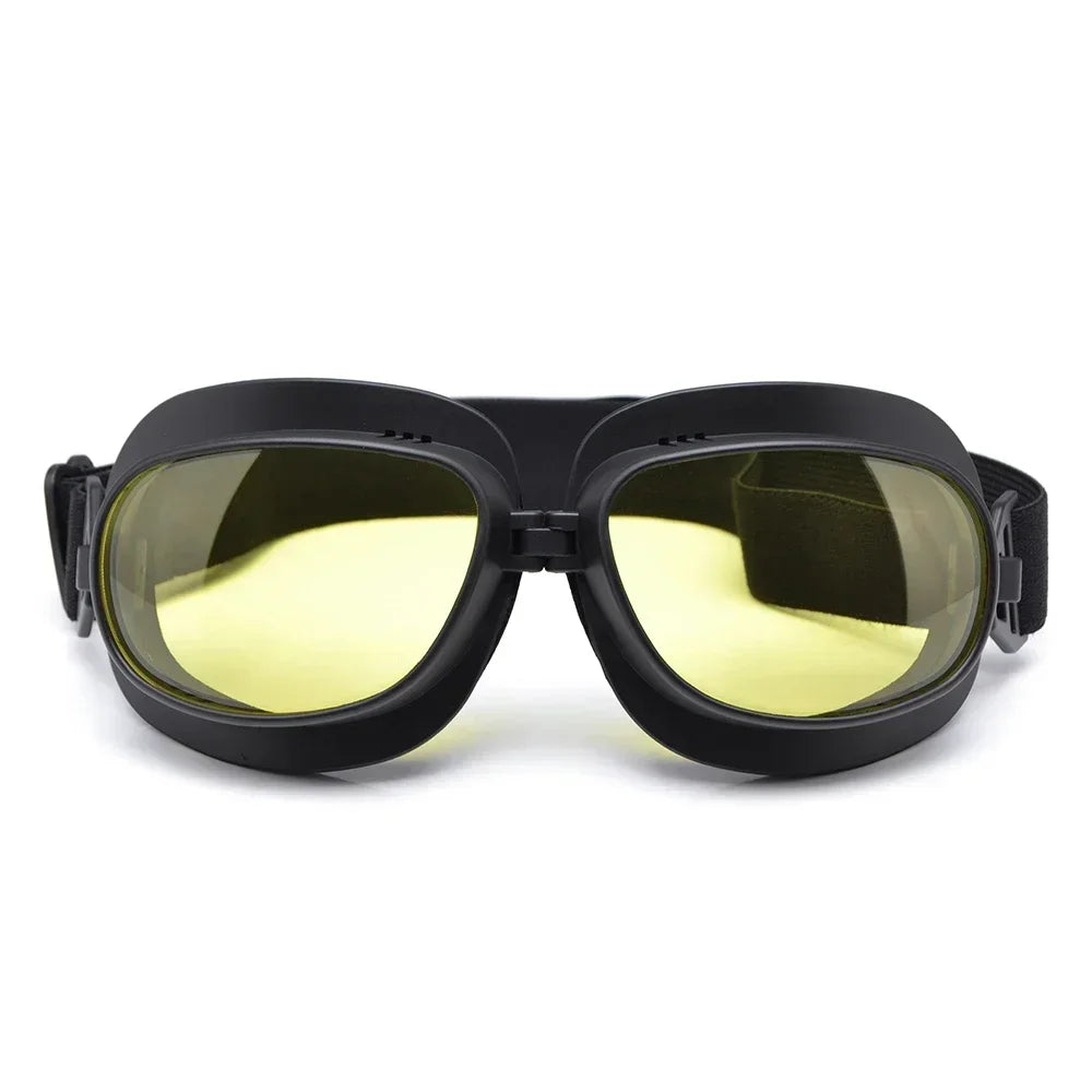 Foldable Motorcycle Goggles Vintage Helmet Goggles ATV UTV Biker Eyewear Goggles Glasses for Pilot Scooter Dirt Bike