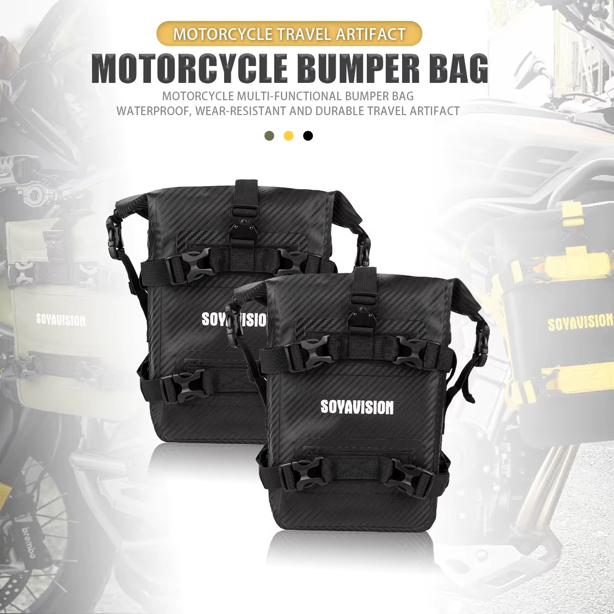 Motorcycle Bumpers Bag Waterproof Motorcycle Side Frame Bag Motorcycle Crash Bar Bag Mounting Base