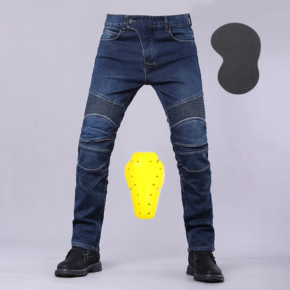 Motorcycle Riding Jeans Classic with Knee Hip Pads Outdoor Touring Moto Pants Four Seasons Motorbike Trousers Protective Gear