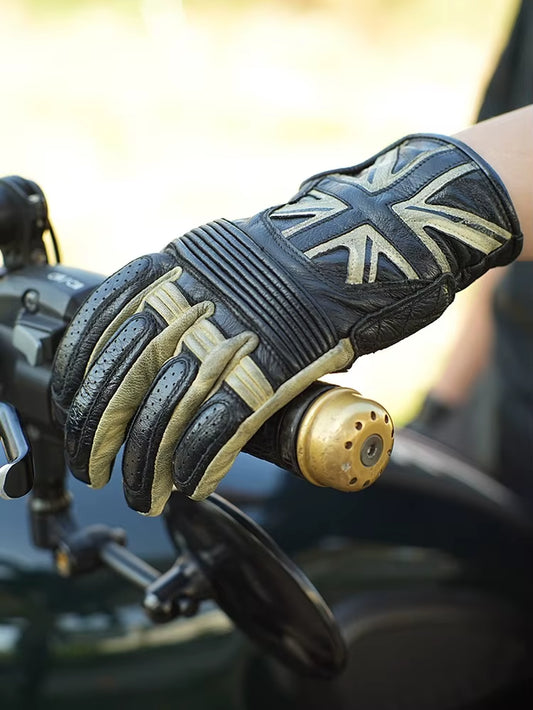 Uglybros Retro Genuine Leather Motorcycle Gloves Scooter Moto Gloves Spring Summer Breathable Protective Unisex Touch Scree