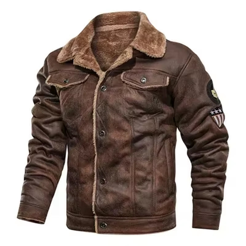 Men'S Leather Jackets Warm Thick Autumn Casual Motorcycle PU Bomber Jacket Biker Leather Coats Male Windbreaker Brand Clothing