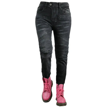 Motorcycle Pants Pantalon Moto Jeans PK718 Woman Boyfriends Motorcycle Leisure Women'S Jeans Riding High Waist Jeans Gears