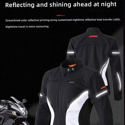 LYSCHY Motorcycle Jacket Women Autumn Winter Warm Anti-Fall Motocross Riding Clothing Waterproof Wear-Resistant Off-Road Jacket