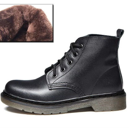 Genuine Leather Boots Women White Ankle Boots Motorcycle Boots Female Autumn Winter Shoes Woman Punk Winter Botas Mujer Spring