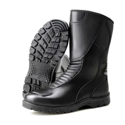 Motorcycle Boots Men Classic Motocross Boots with Reinforced Heel Toe Counter Waterproof Tall Motorcycle Touring Boot Botas Moto