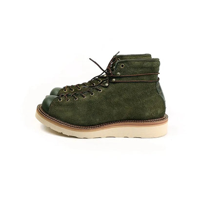 Handmade Quality Fashion Vintage Men Shoes Autumn Winter Real Leather Ankle Boots Tooling round Toe Motorcycle Boots Platform