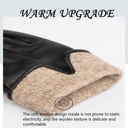 Motorcycle Leather Gloves Waterproof Woman Motocross Driving Thermal Gloves for Cold Cycling Winter Mtb Riding Full Finger Glove