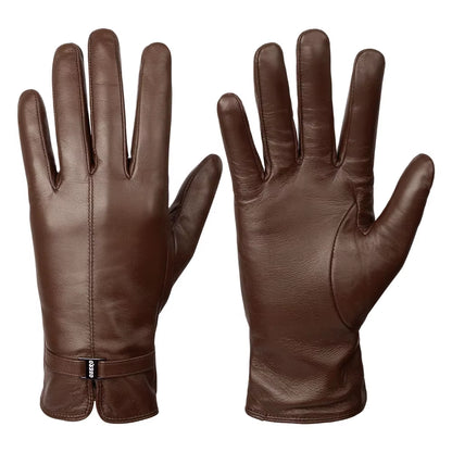 Motorcycle Leather Gloves Waterproof Woman Motocross Driving Thermal Gloves for Cold Cycling Winter Mtb Riding Full Finger Glove