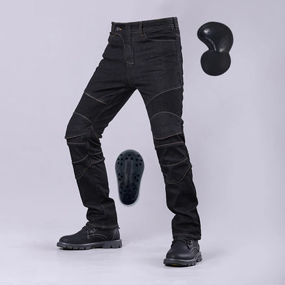 Motorcycle Riding Jeans Classic with Knee Hip Pads Outdoor Touring Moto Pants Four Seasons Motorbike Trousers Protective Gear