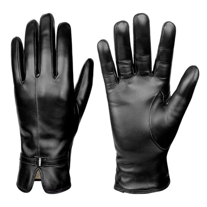 Motorcycle Leather Gloves Waterproof Woman Motocross Driving Thermal Gloves for Cold Cycling Winter Mtb Riding Full Finger Glove