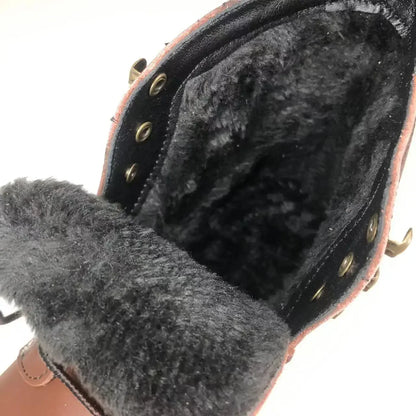Winter Vintage Tooling Men Motorcycle Boots Quality Cow Leather round Toe Brwon Casual Ankles Shoes Zapatos Hombre