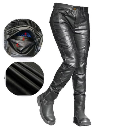 Motorcycle Pants Pantalon Moto Jeans Woman Boyfriends Motorcycle Leisure Sexy Hip Wrap Riding High Waist Pu Leather Pants
