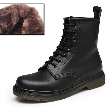Genuine Leather Boots Women White Ankle Boots Motorcycle Boots Female Autumn Winter Shoes Woman Punk Winter Botas Mujer Spring